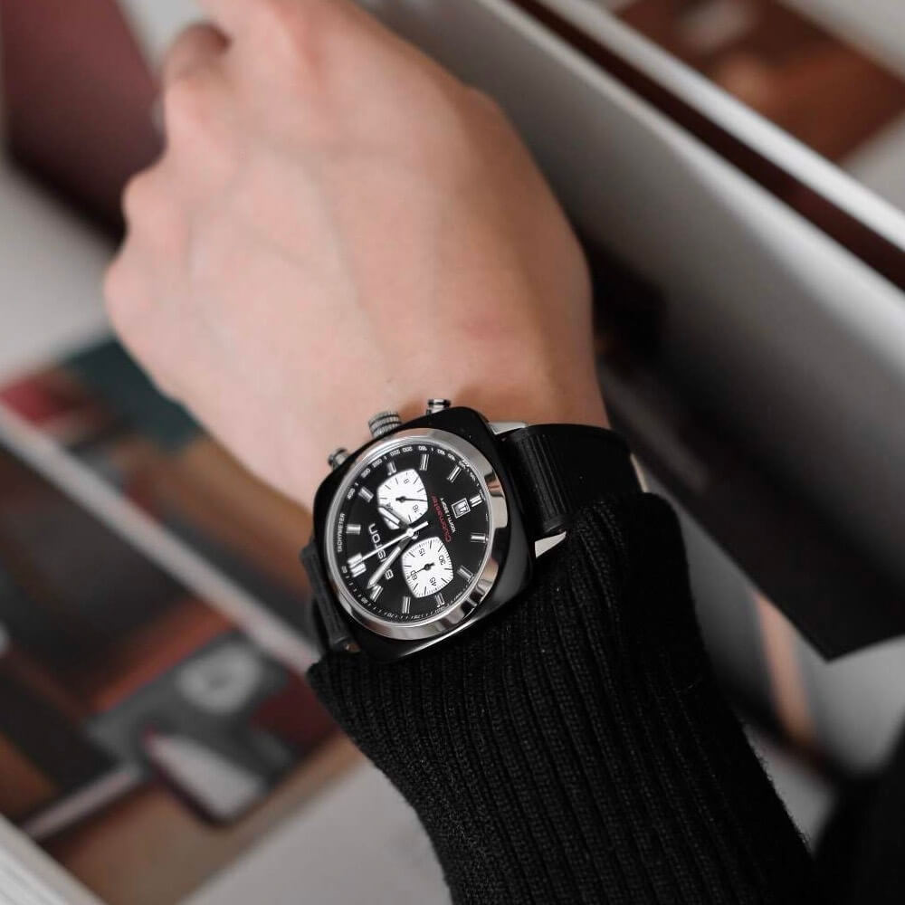 briston-clubmaster-sport-chronographe-42-mm-ac-tate-noir-noir image 2
