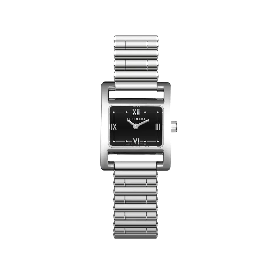 herbelin-ve-avenue-quartz-acier-et-noir-montre-femme-23-4x19-mm image 1