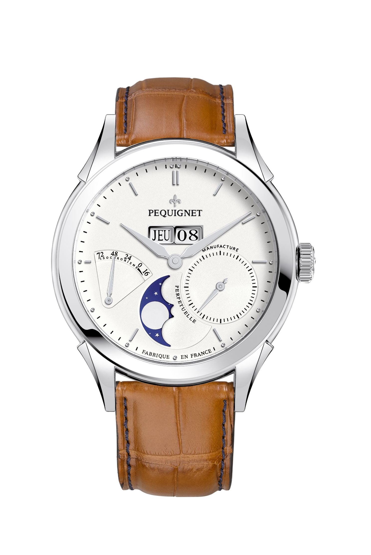 pequignet-royale-origine-argent-lune-montre-automatique-date-et-lune-88h image 8