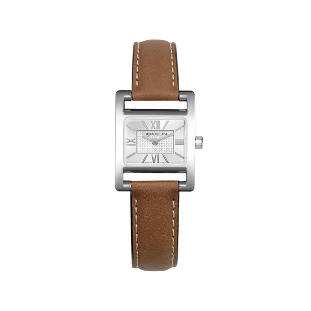 herbelin-ve-avenue-quartz-cuir-camel-index-montre-femme-rectangulaire image 1