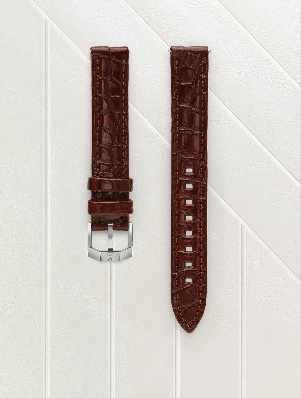 march-la-b-bracelet-alligator-marron-14-mm-bracelet-femme-interchangeable image 1