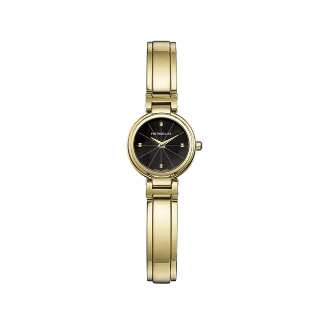 herbelin-lady-h-quartz-montre-femme-pvd-or-jaune-nacre-noire image 1