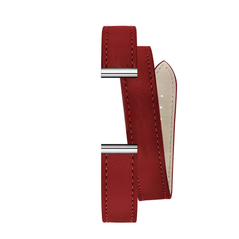 herbelin-antar-s-bracelet-double-tour-cuir-veau-box-rouge-piment image 1