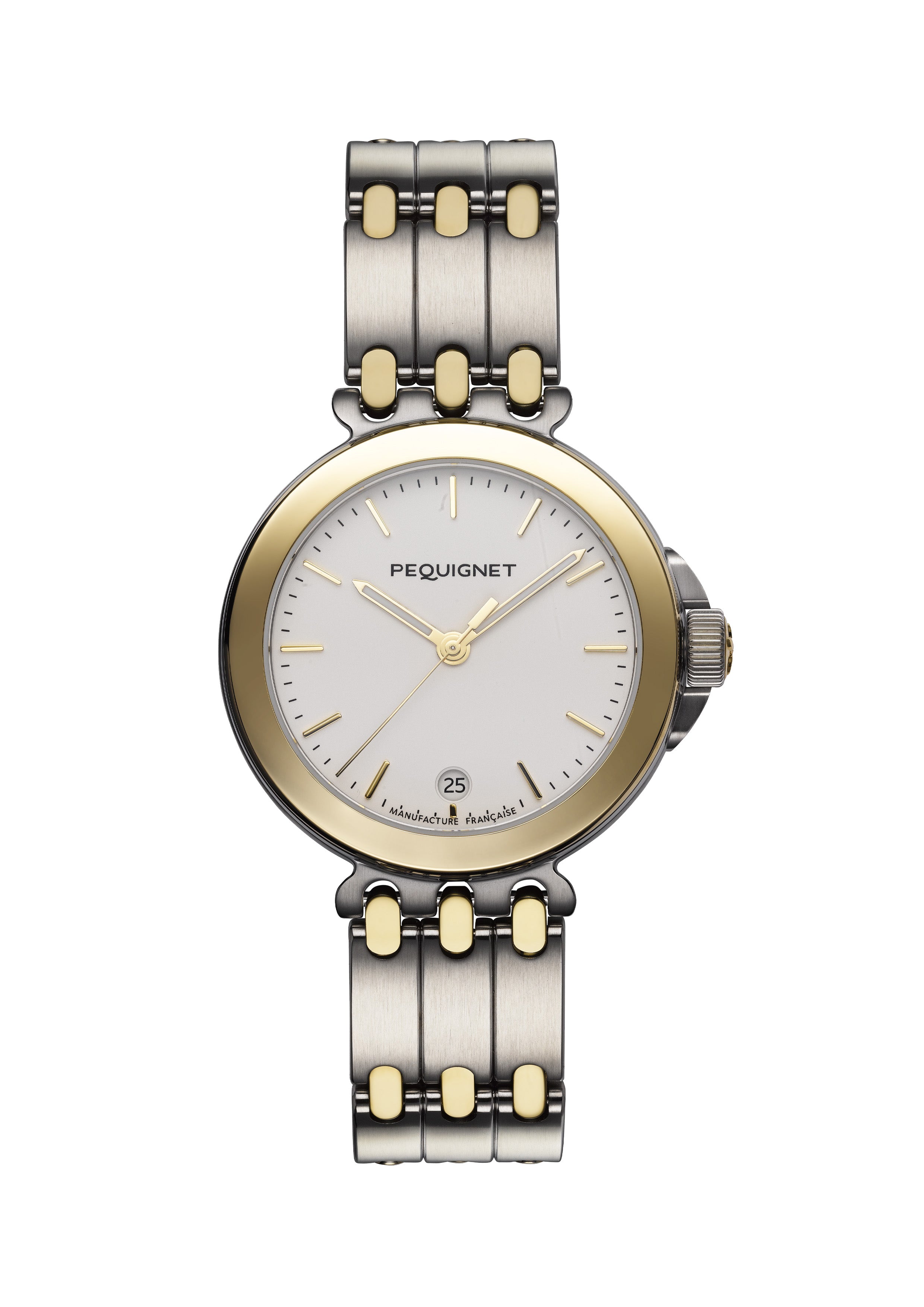 pequignet-moorea-38-5-mm-or-et-acier-montre-manufacture-calibre-initial image 1