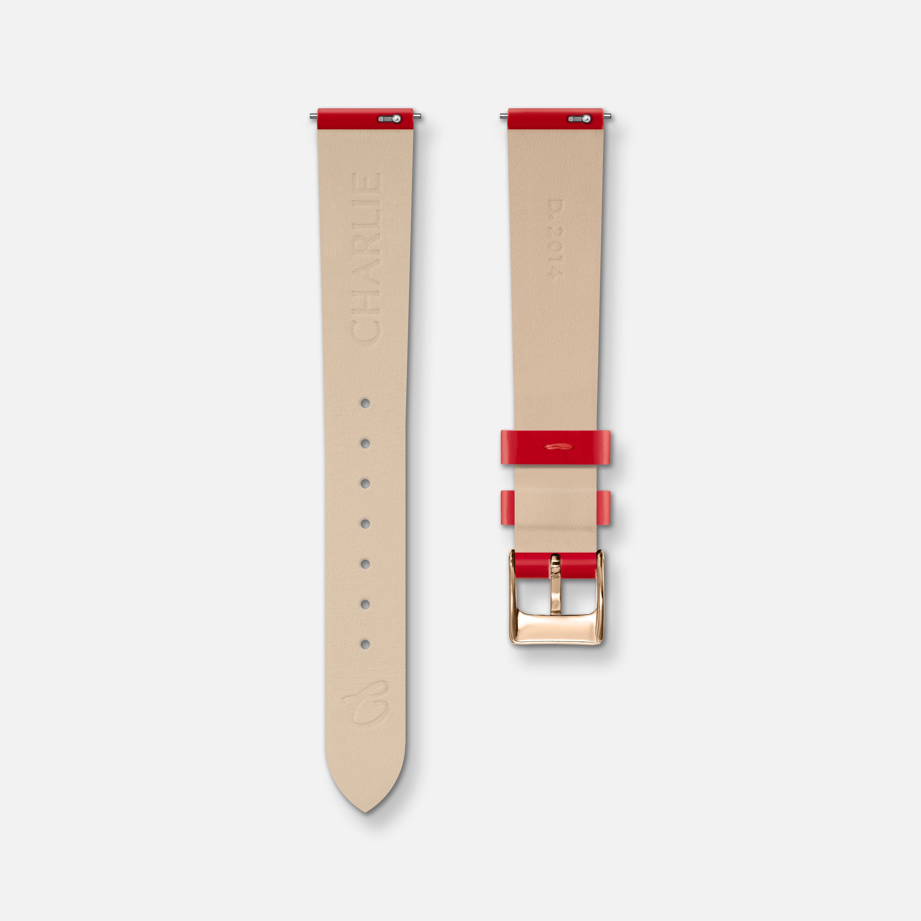 charlie-paris-bracelet-montre-cuir-vernis-rouge-14mm image 2