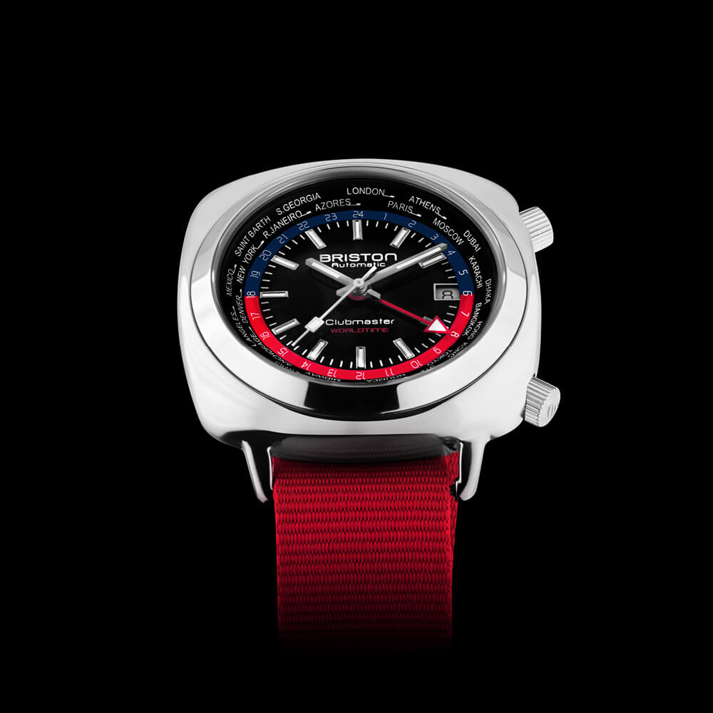 briston-clubmaster-traveler-worldtime-montre-automatique-gmt-42-mm-acier-rouge image 2