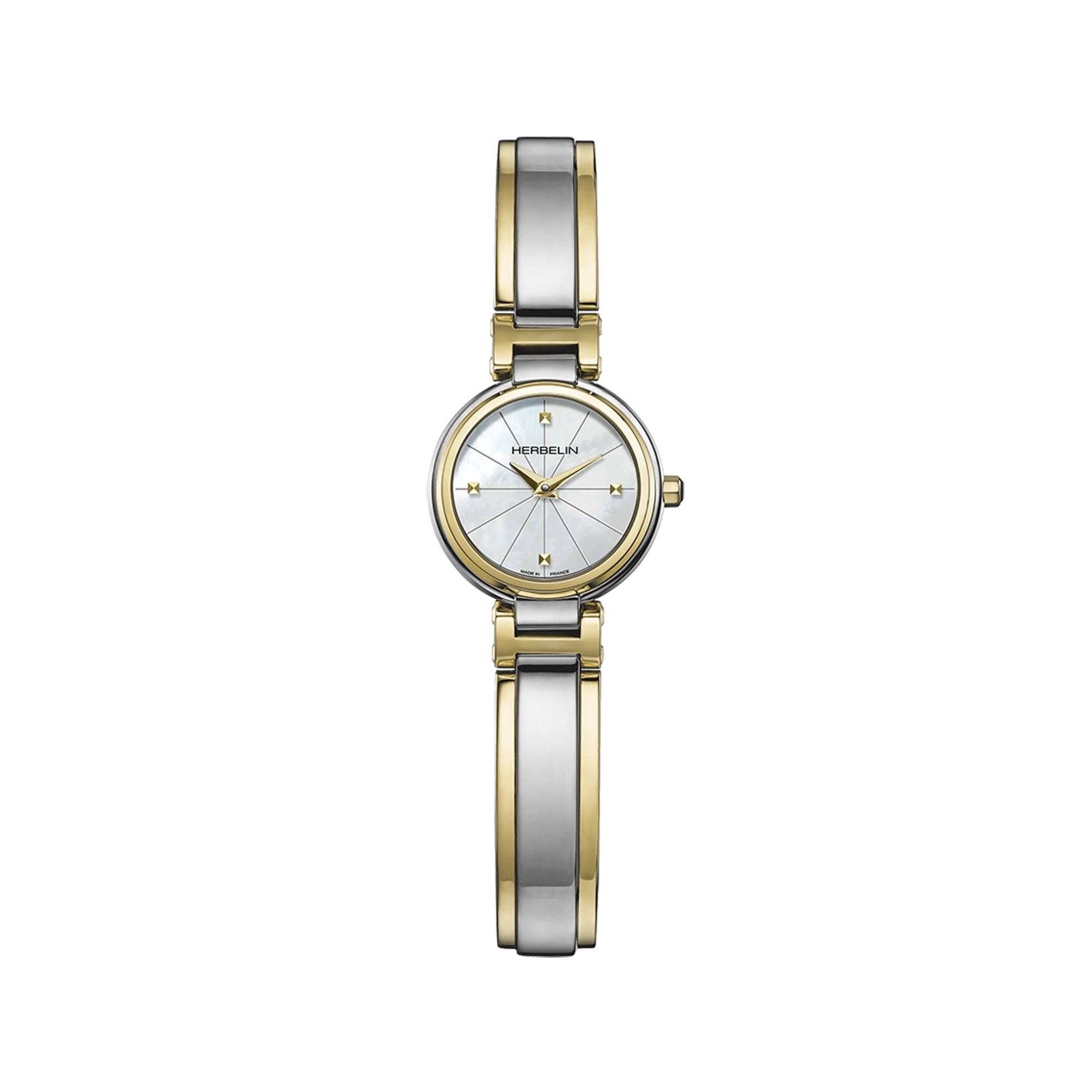 herbelin-lady-h-quartz-montre-femme-bicolore-nacre image 1