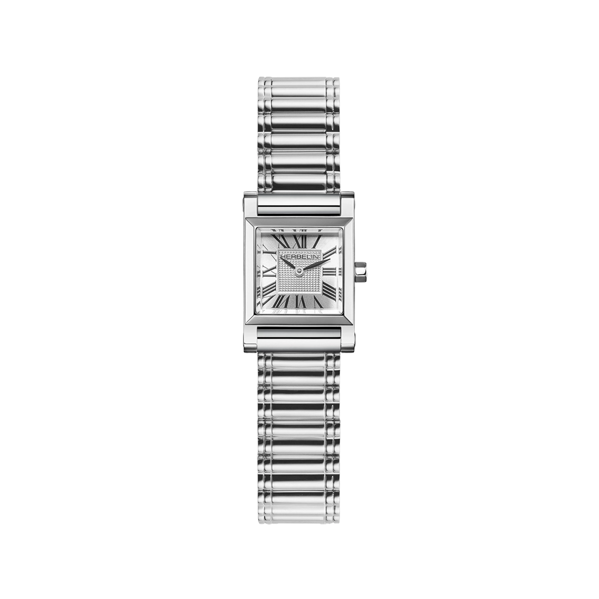 herbelin-antar-s-montre-femme-quartz-carr-e-acier-bracelet-rouleaux image 1
