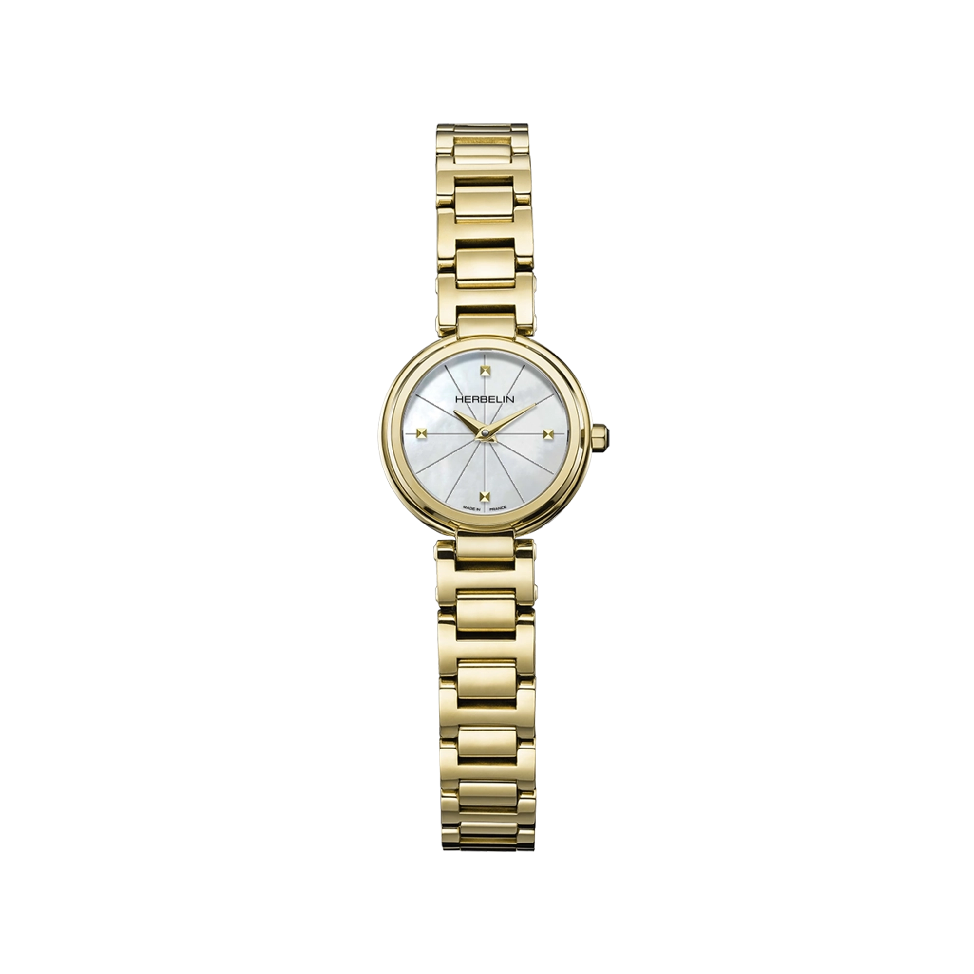 herbelin-lady-h-quartz-22-mm-montre-femme-nacre-pvd-or-jaune-verre-saphir image 1