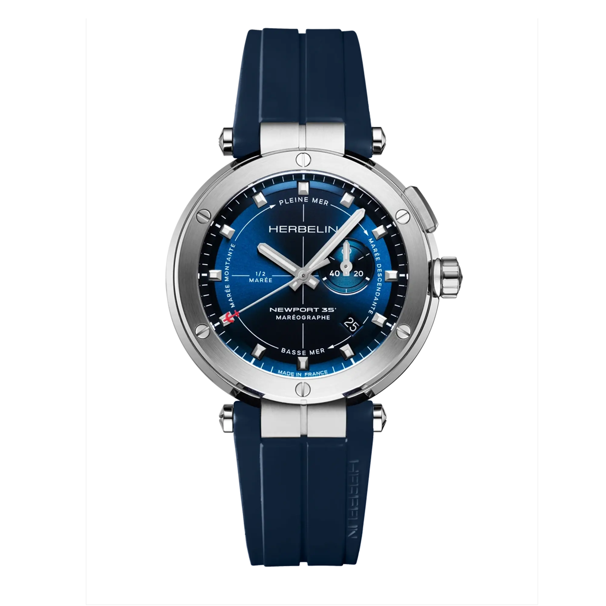 herbelin-newport-mar-ographe-acier-bleu-43-mm-montre-homme image 1