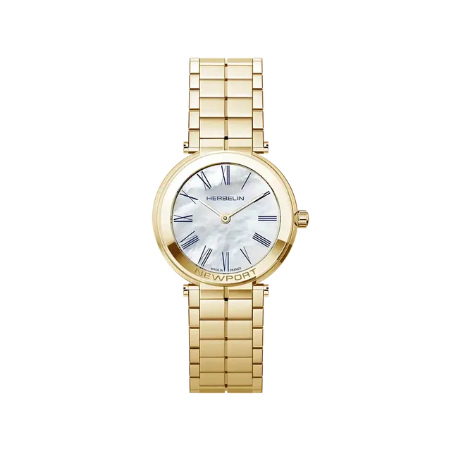 herbelin-newport-slim-quartz-pvd-or-jaune-nacre-femme image 1