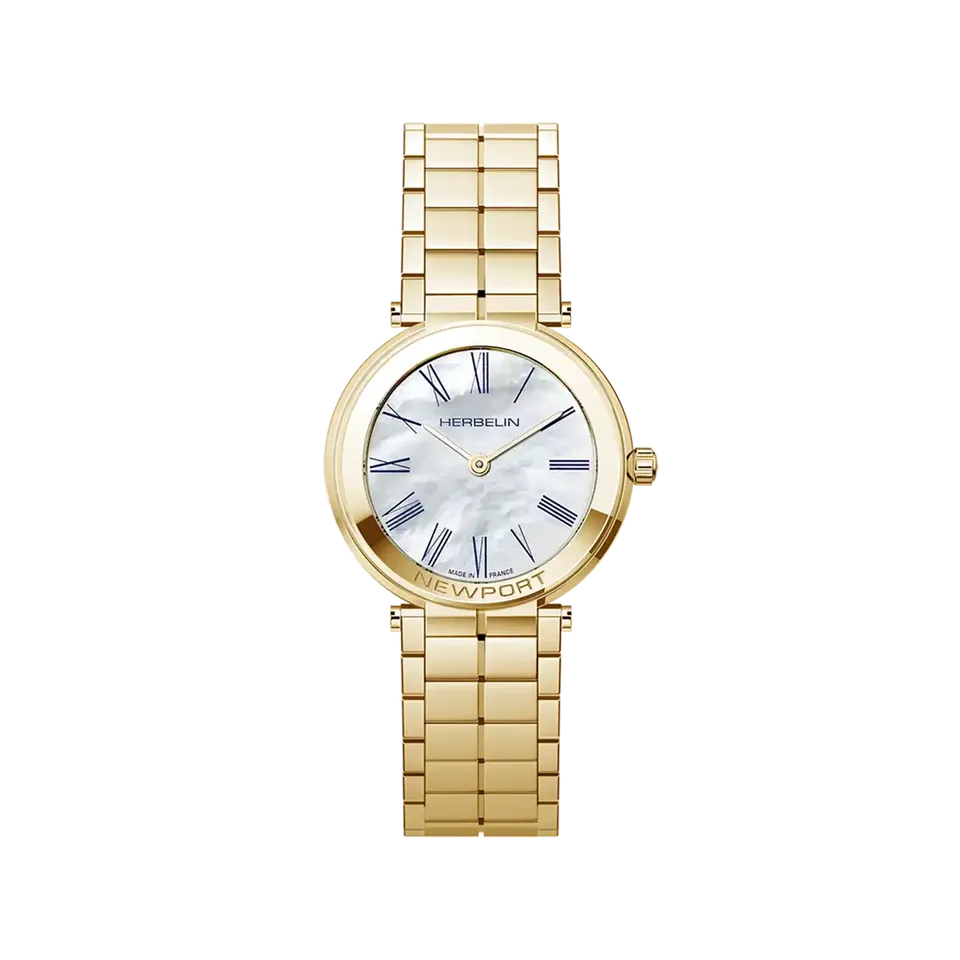 herbelin-newport-slim-quartz-pvd-or-jaune-nacre-femme image 1