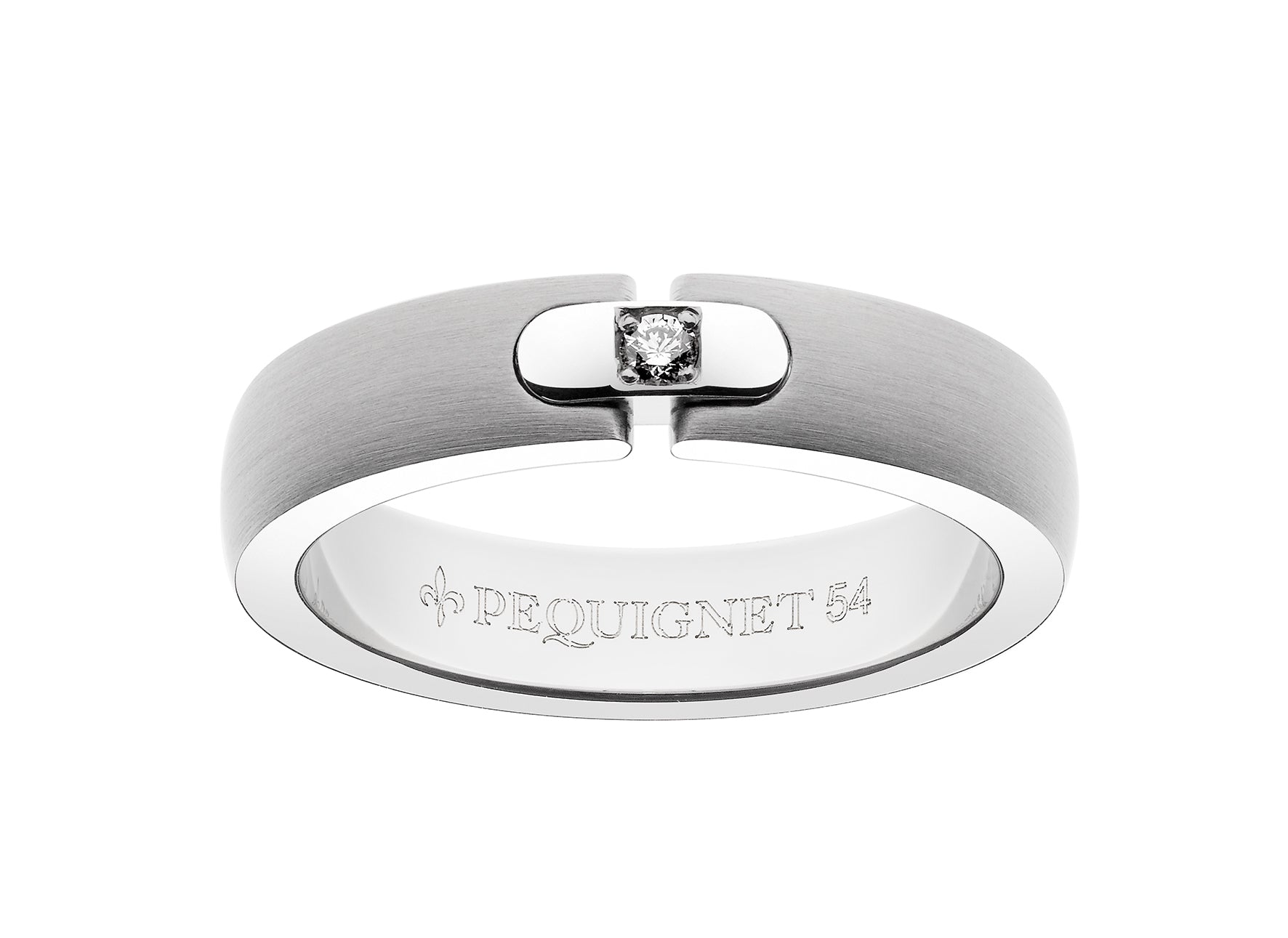 pequignet-bague-moorea-acier-or-jaune-diamant image 1
