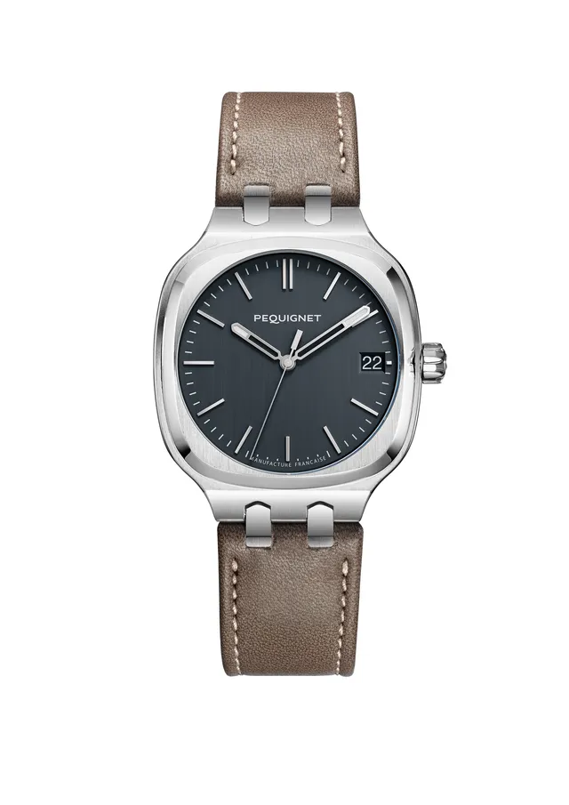 pequignet-concorde-36-mm-montre-femme-acier-cadran-gris-anthracite image 1