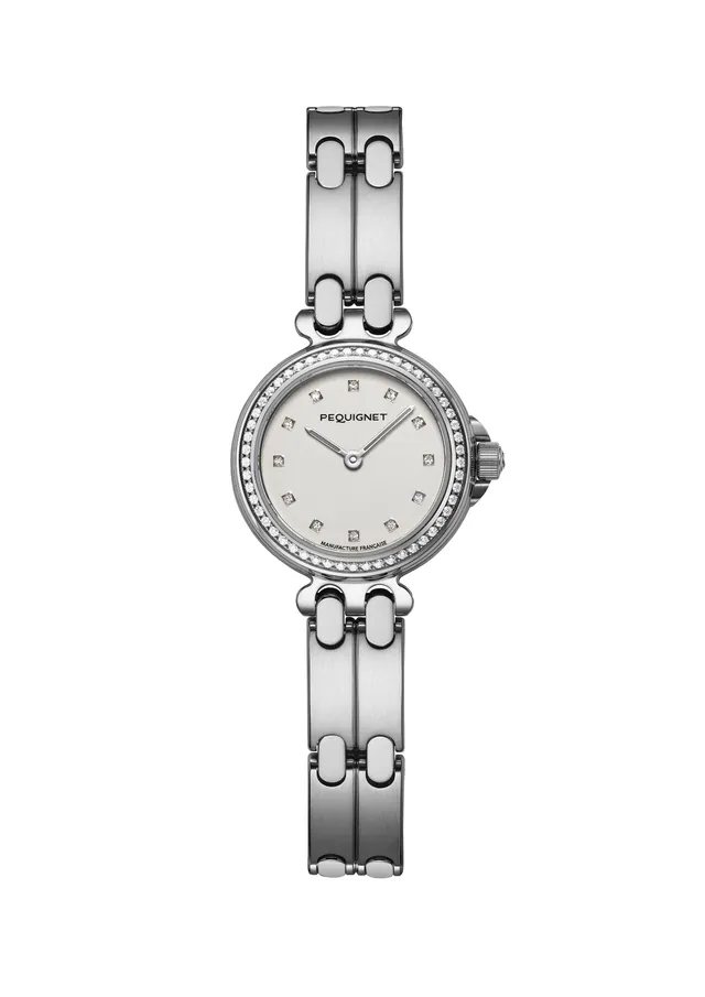 pequignet-moorea-25-mm-cadran-opalin-lunette-55-diamants-montre-femme-quartz image 1