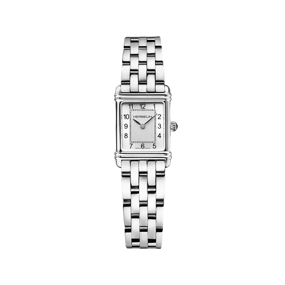 herbelin-art-d-co-quartz-acier-montre-femme-argent-bross image 1
