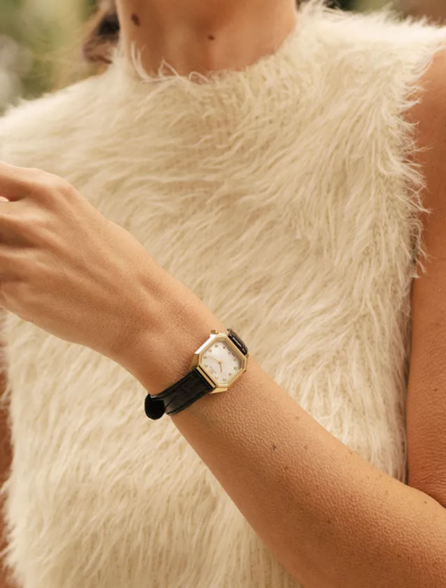 march-la-b-lady-mansart-diamants-nacre-or-18-carats-26-mm-montre-femme-quartz image 1