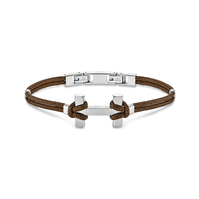 herbelin-amarrage-bracelet-homme-acier-nylon-tress-brun image 1