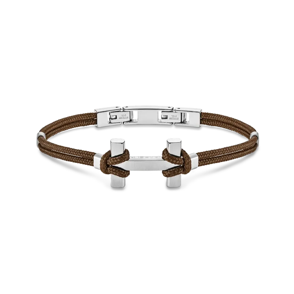 herbelin-amarrage-bracelet-homme-acier-nylon-tress-brun image 1