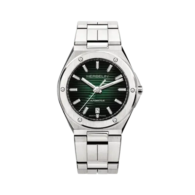 herbelin-cap-camarat-automatique-date-montre-homme-acier-vert image 1