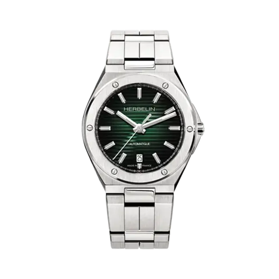 herbelin-cap-camarat-automatique-date-montre-homme-acier-vert image 1