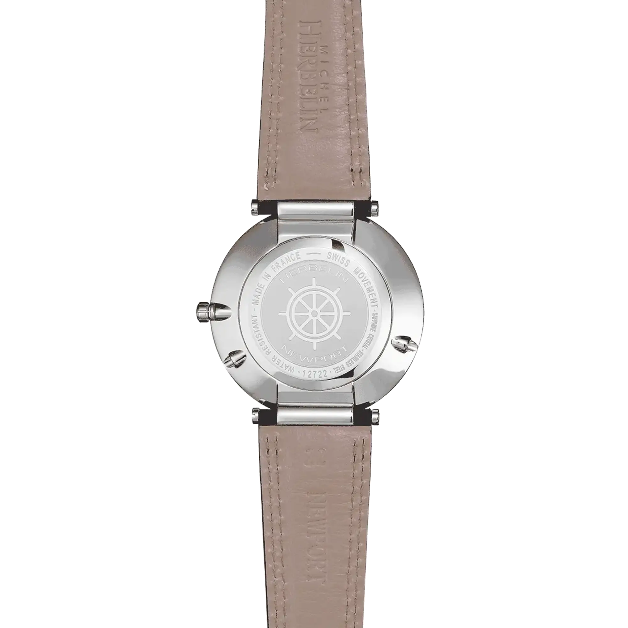 herbelin-newport-slim-phase-de-lune-montre-homme-bicolore-cuir-bleu image 4