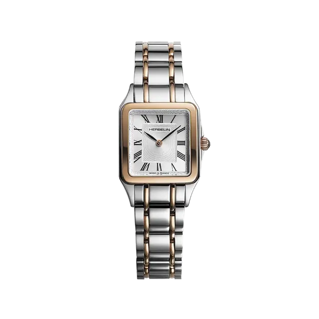 herbelin-luna-femme-24-mm-acier-pvd-or-rose-quartz image 1