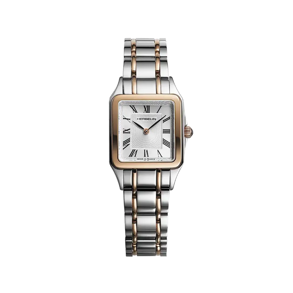 herbelin-luna-femme-24-mm-acier-pvd-or-rose-quartz image 1