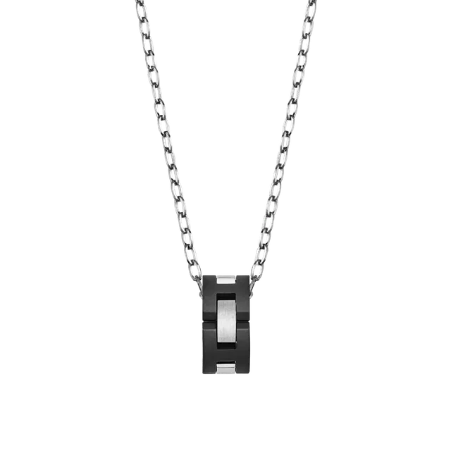 herbelin-cap-camarat-collier-homme-acier-et-c-ramique-noire image 1