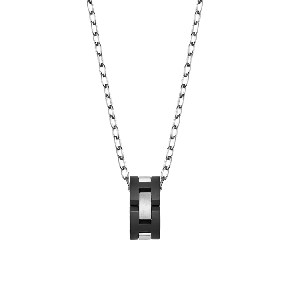 herbelin-cap-camarat-collier-homme-acier-et-c-ramique-noire image 1