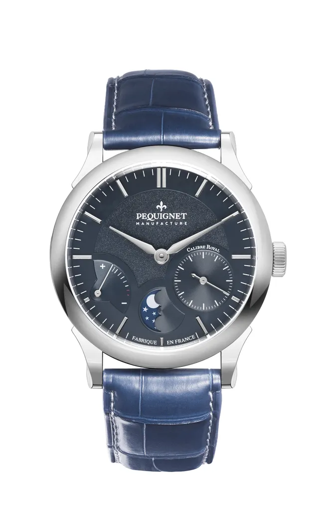 pequignet-royale-paris-bleu-navy-lune-montre-manufacture-homme image 1