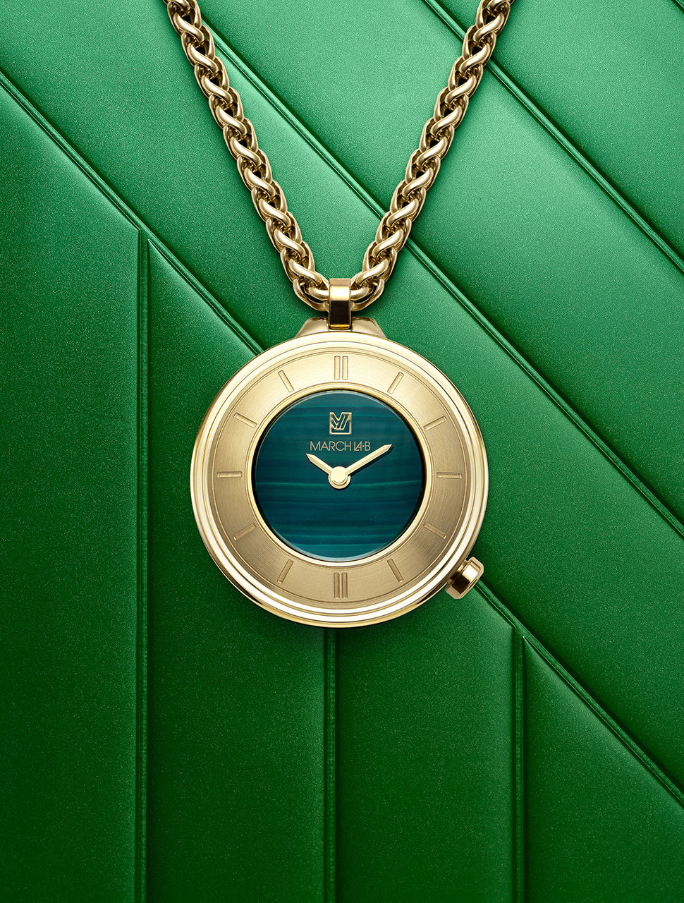 march-la-b-montre-sautoir-lady-volante-malachite-montre-sautoir-femme image 2