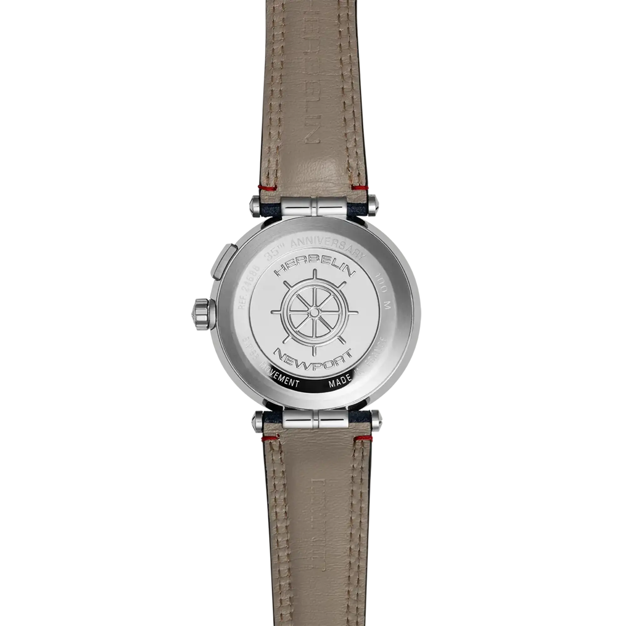 herbelin-newport-mar-ographe-montre-homme-quartz-acier-textile-35e-anniversaire image 4