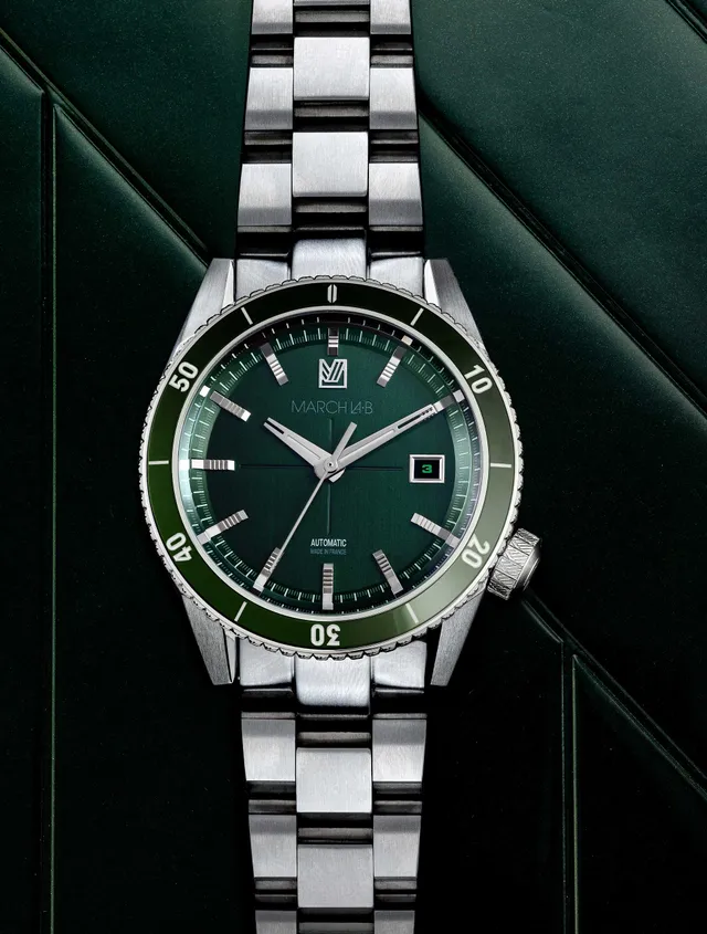 march-la-b-bonzer-automatique-double-green-41-mm-plongeuse image 1