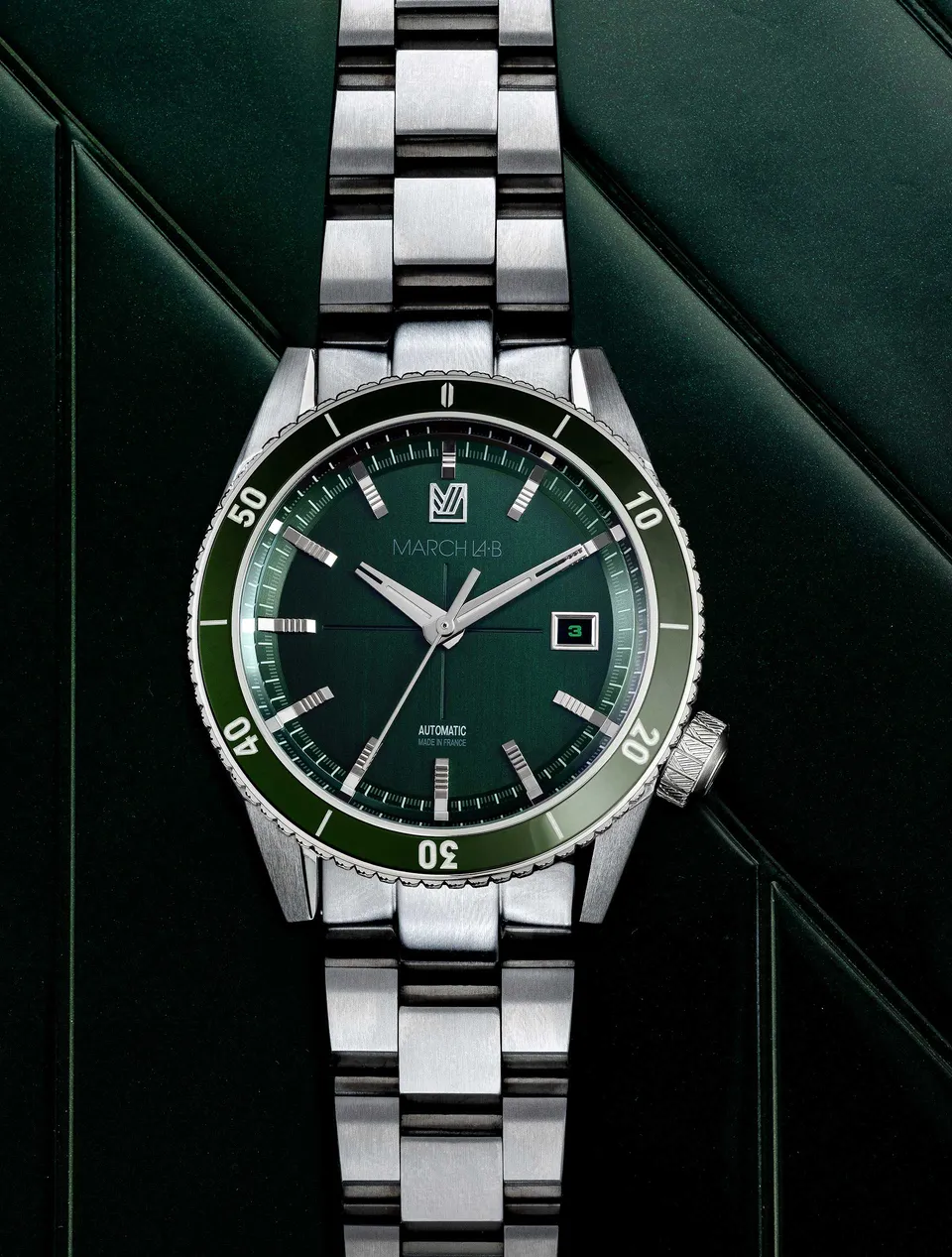 march-la-b-bonzer-automatique-double-green-41-mm-plongeuse image 1