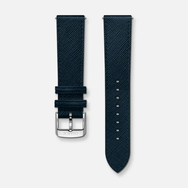 charlie-paris-bracelet-cuir-saffiano-bleu-20mm-initial-horizon image 1