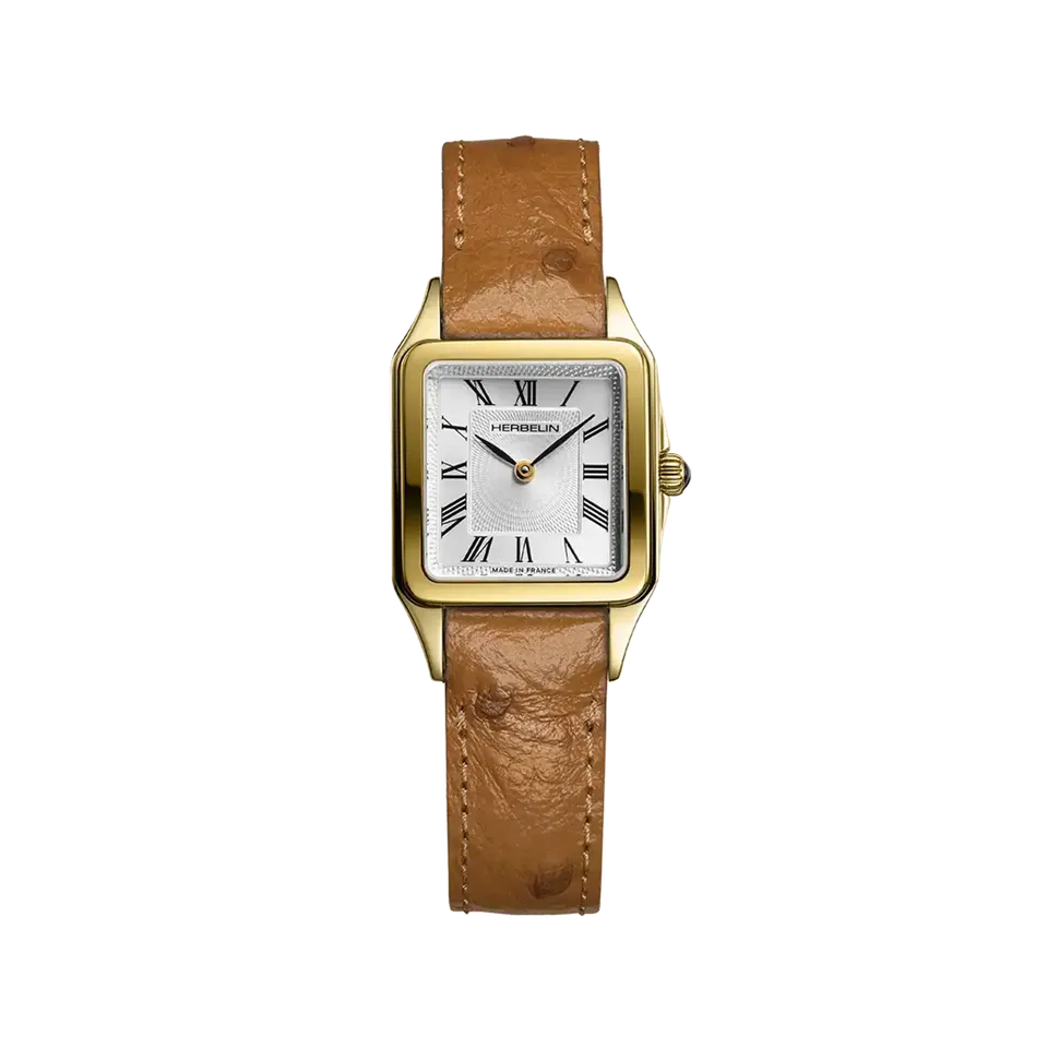 herbelin-luna-quartz-montre-femme-dor-cuir-camel image 1