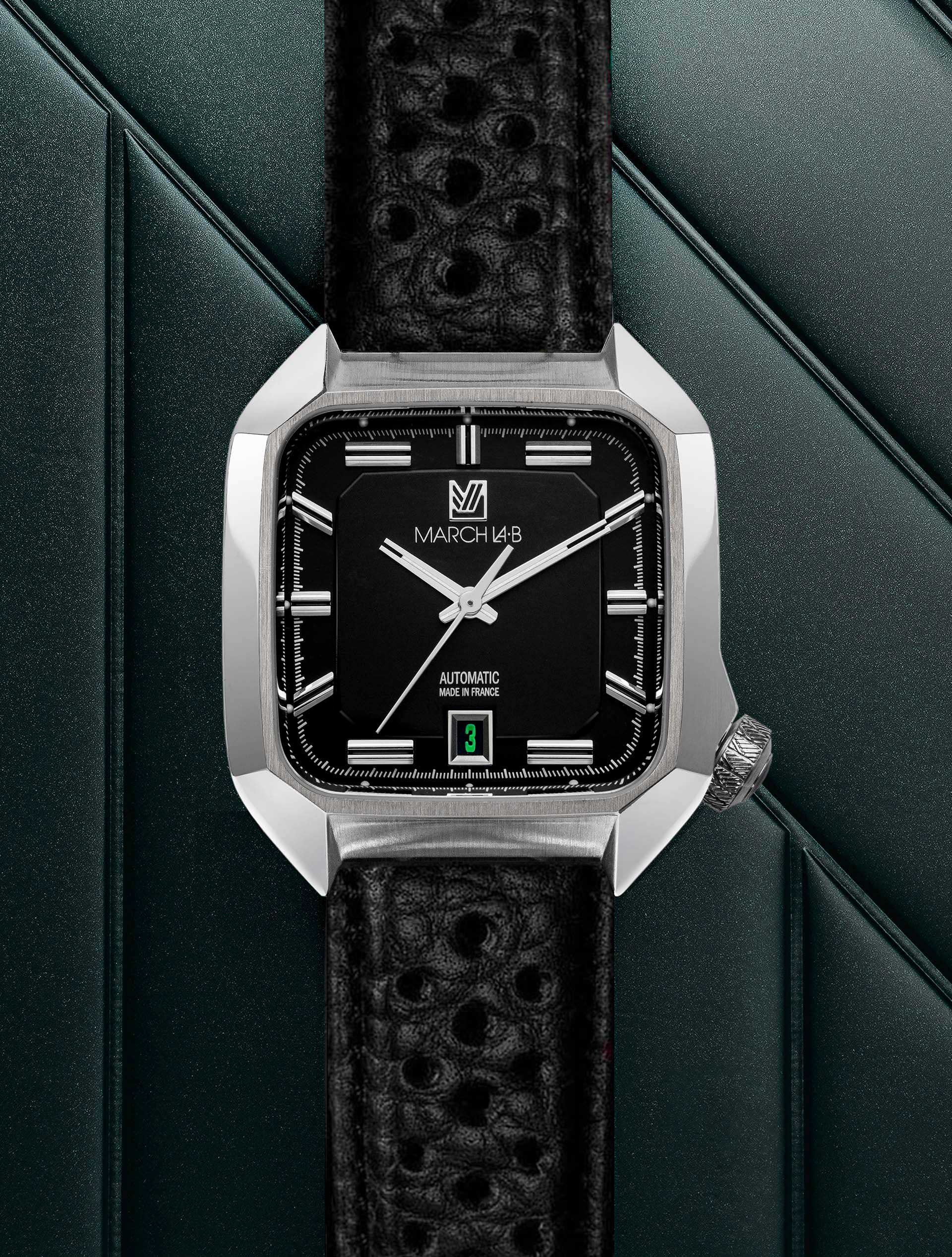 march-la-b-am2-automatique-montre-octogonale-39-mm-cadran-black image 3