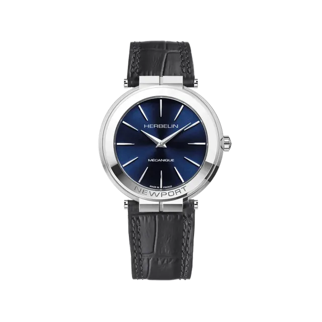 herbelin-newport-slim-m-canique-homme-42-mm-bleu-bracelet-cuir image 1