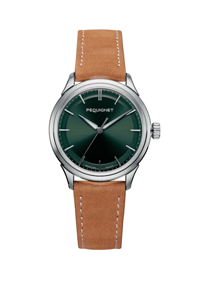 pequignet-royale-paris-36-mm-cadran-vert-calibre-initial-montre-homme-fine image 1