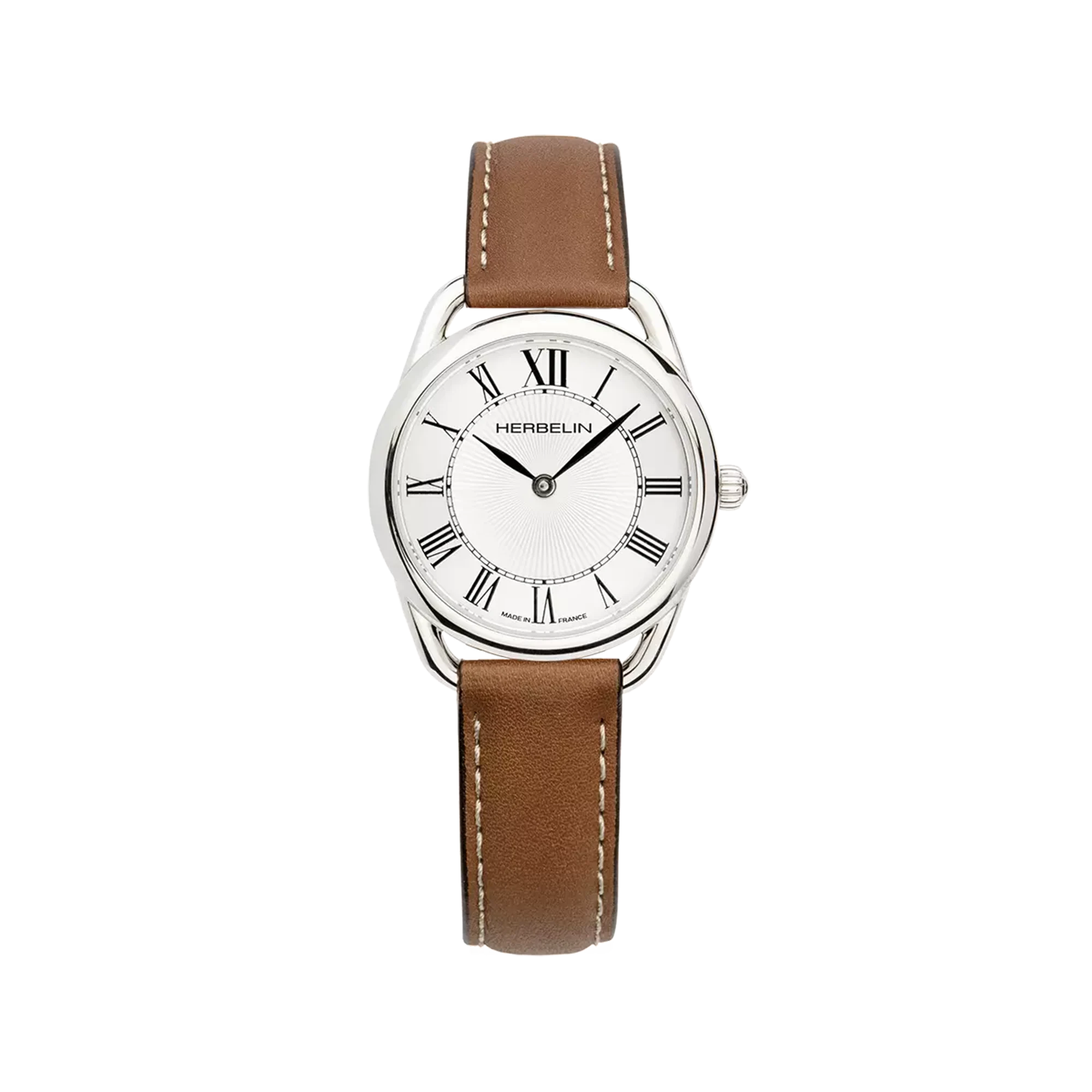 herbelin-quinoxe-quartz-femme-acier-cuir-camel image 1