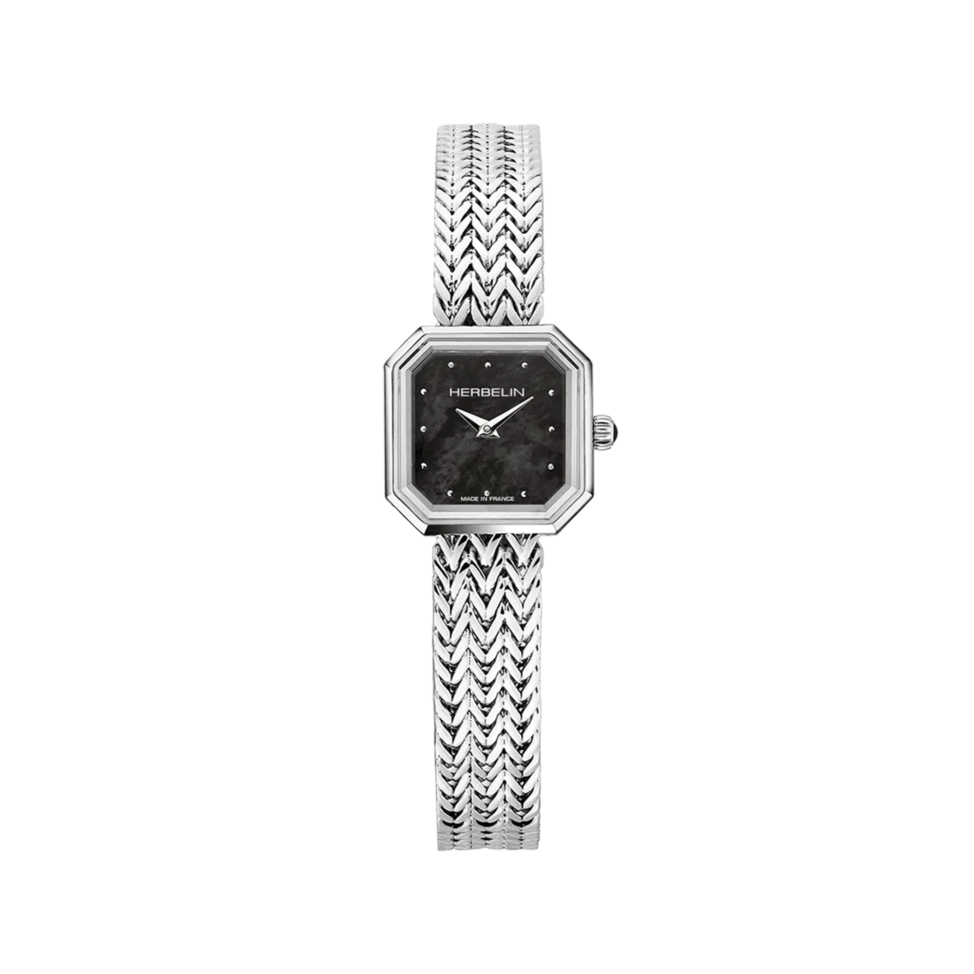 herbelin-octog-ne-quartz-carr-femme-acier-nacre-noire image 1