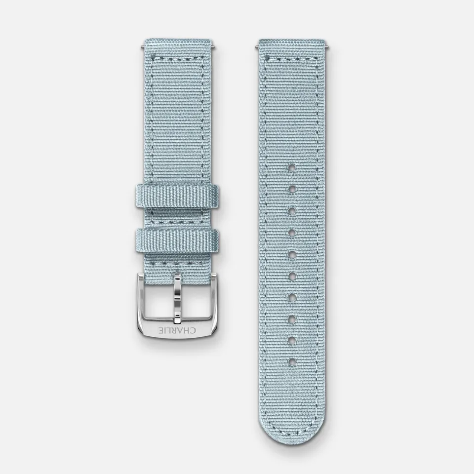charlie-paris-bracelet-nylon-bleu-azur-20mm-interchangeable-sans-outil image 1