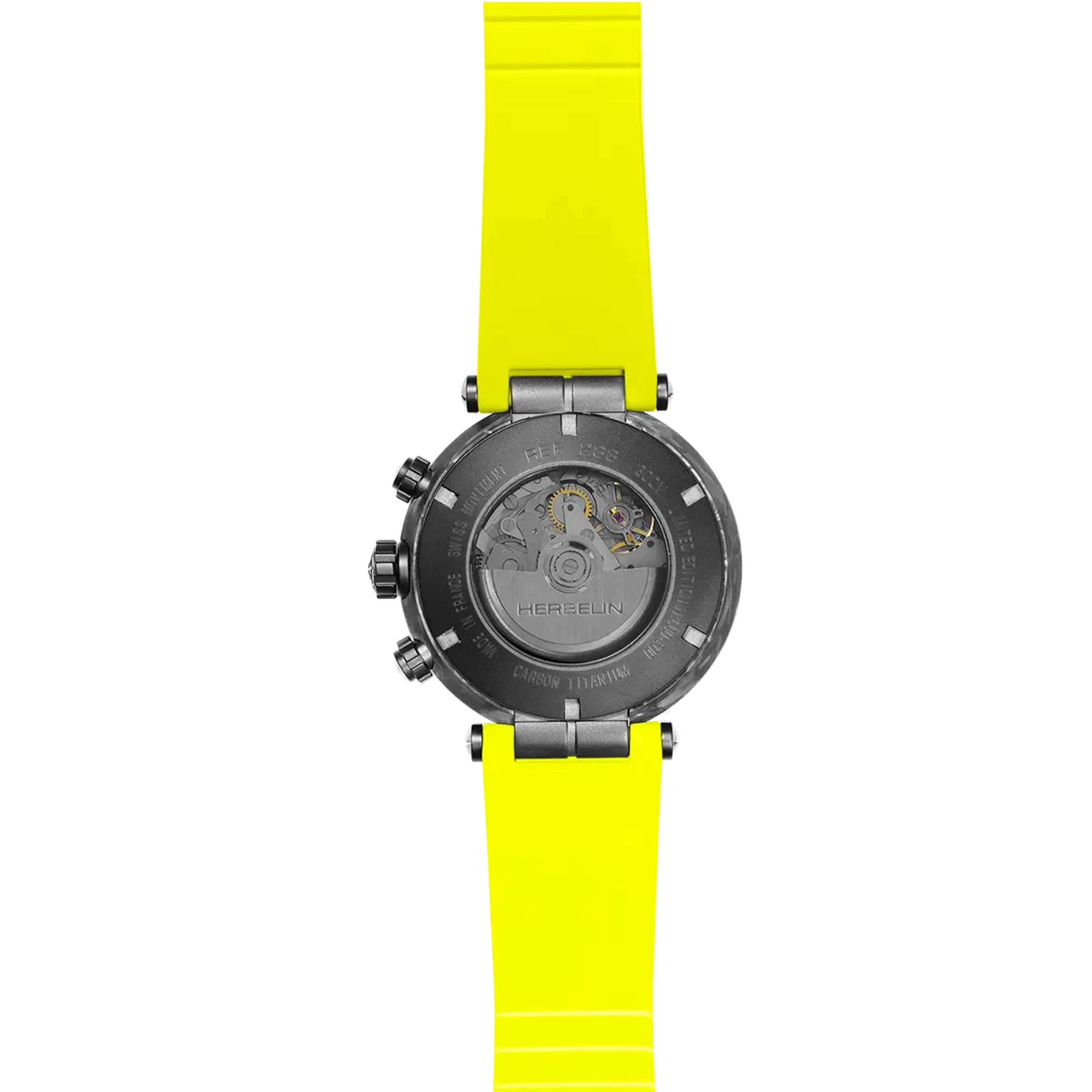 herbelin-newport-carbone-titane-chronographe-jaune-montre-automatique-plongeuse- image 4