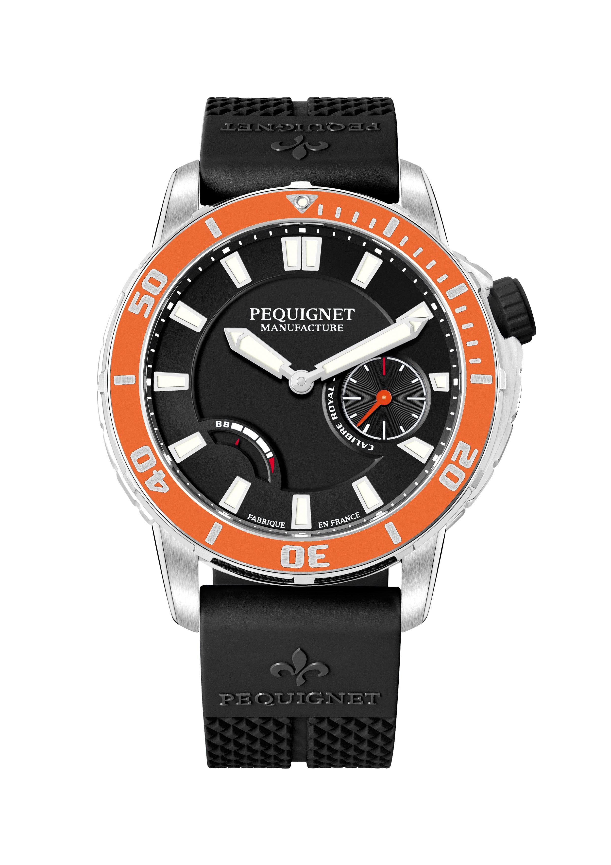 pequignet-extr-me-300-montre-mixte-plongeuse-cadran-noir-orange image 3