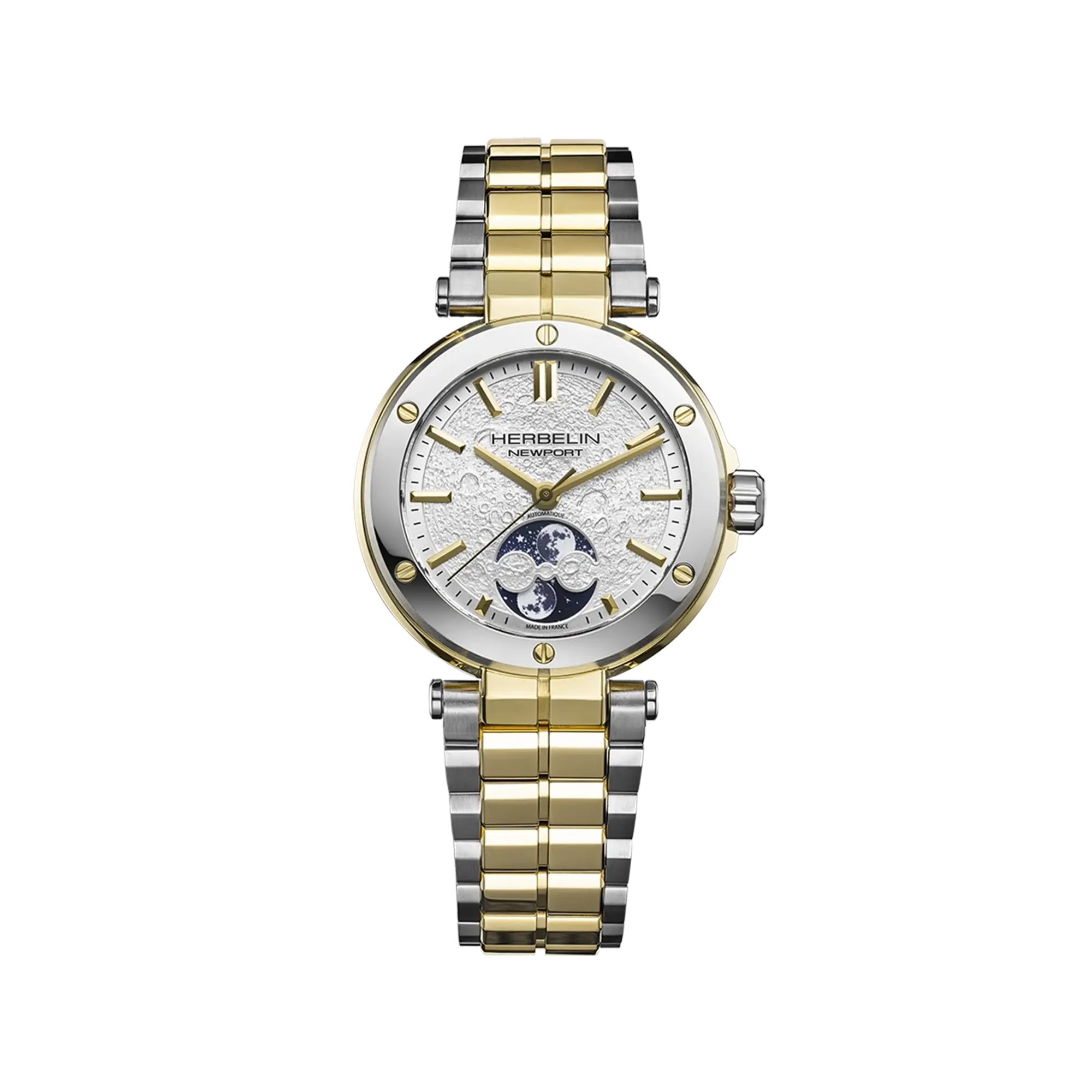 herbelin-newport-automatique-lady-montre-femme-phases-de-lune-bicolore image 1