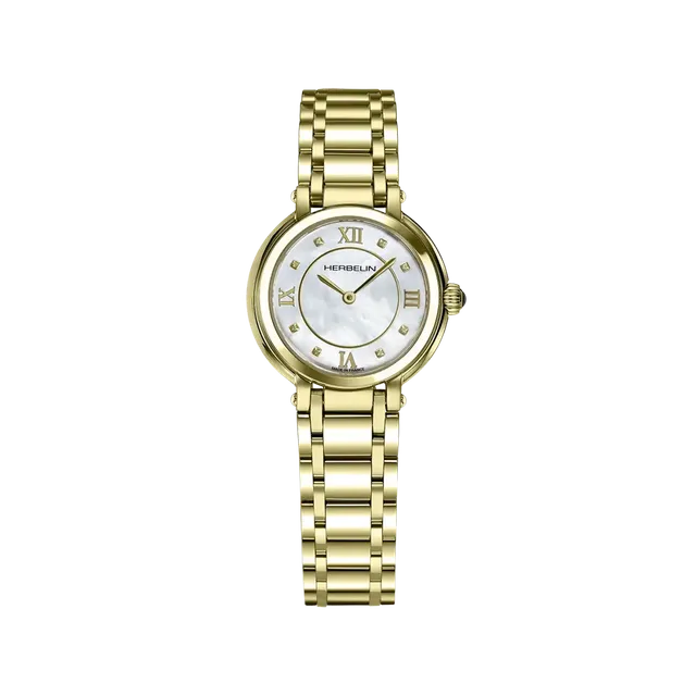 herbelin-galet-montre-femme-quartz-28-mm-nacre-pvd-or-jaune image 1