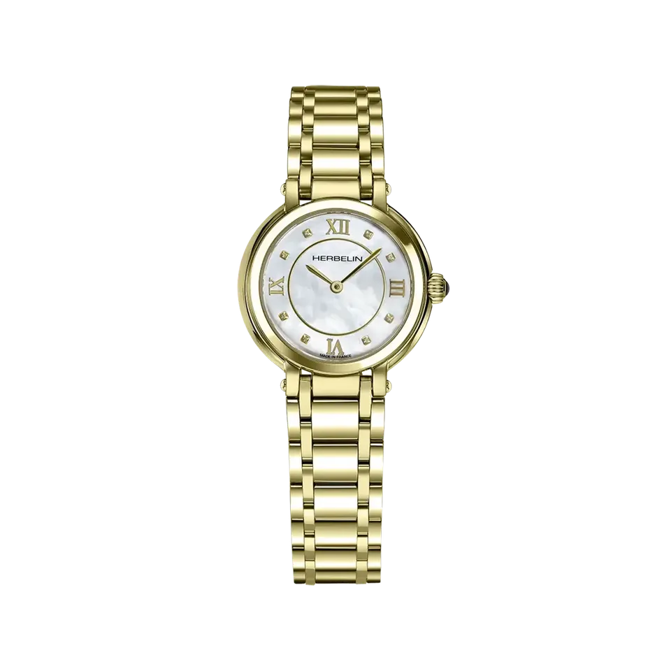 herbelin-galet-montre-femme-quartz-28-mm-nacre-pvd-or-jaune image 1