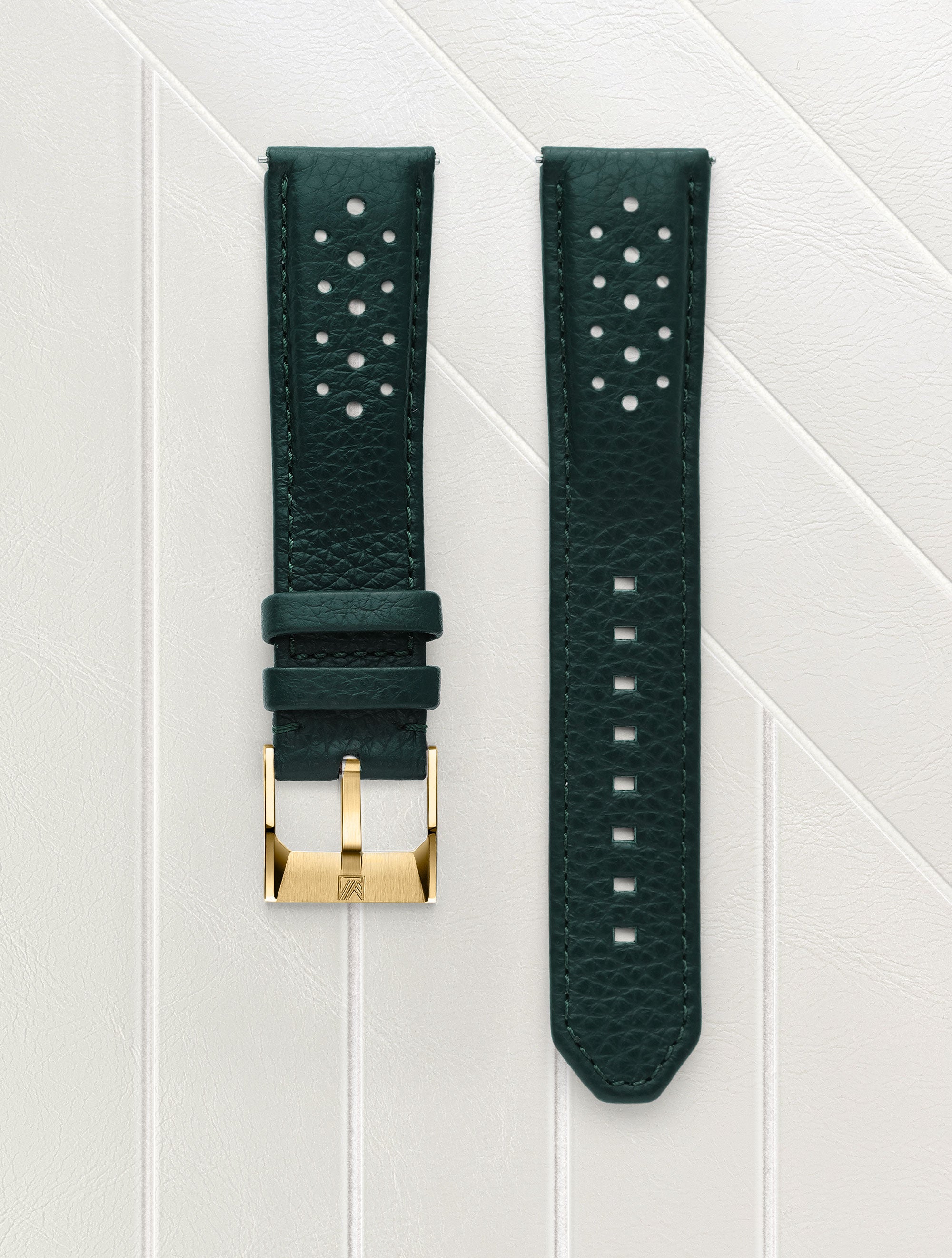 march-la-b-bracelet-buffle-perfor-vert-20-mm-cuir-interchangeable image 2