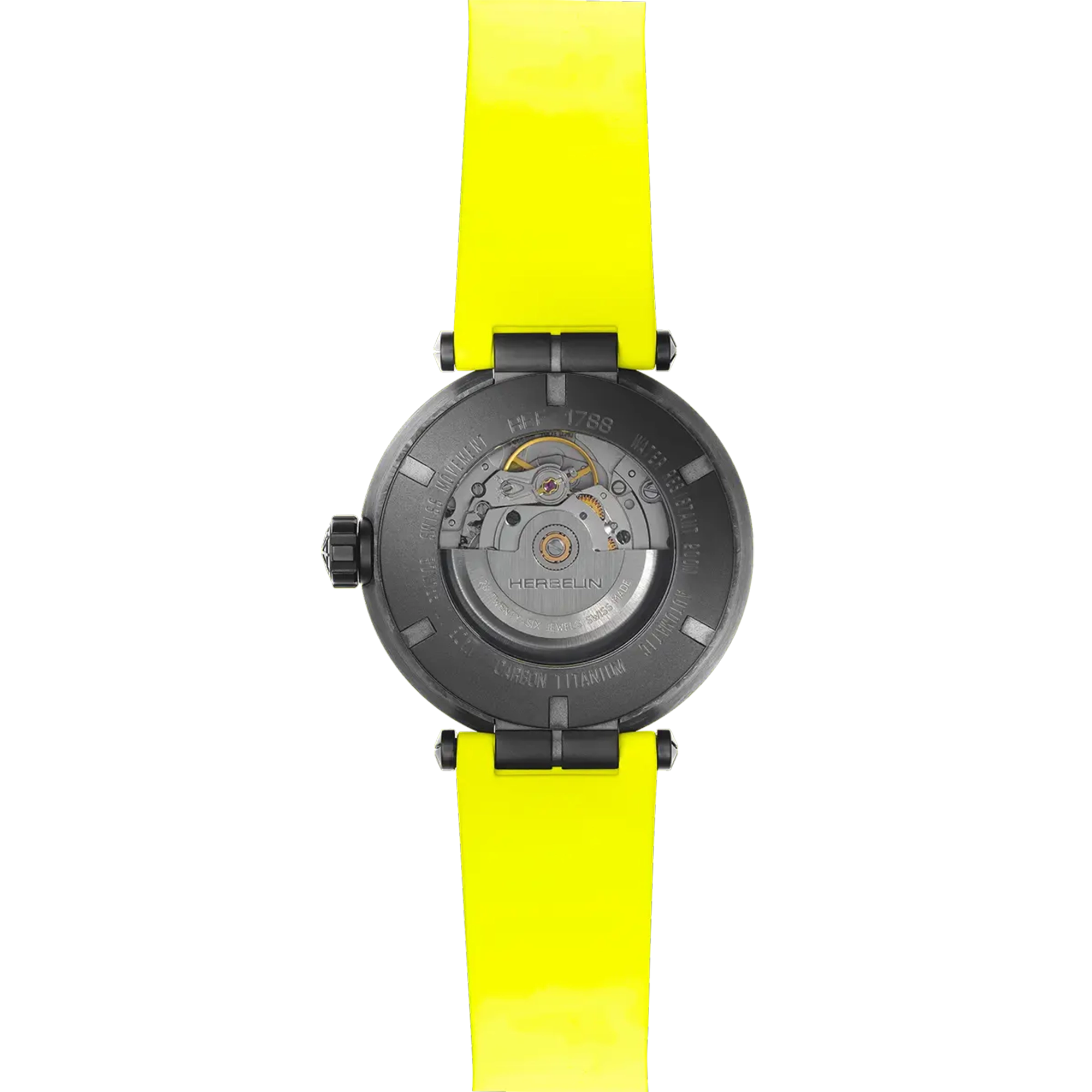 herbelin-newport-carbone-titane-automatique-jaune-montre-homme image 4